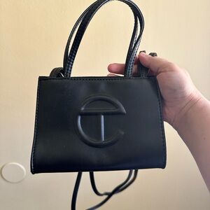 Telfar Black Mini Convertible Crossbody Tote